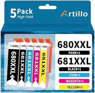 Artillo 680XXL 681XXL Ink Cartridge Compatible for Canon PGI-680 XXL CLI-681 XXL for Canon PIXMA TS6360 TS6360a TS706 TR7660 TR7560 TR8560 TR8660 TR8660a TS6160 TS6260 TS8160 TS8260 Printer (5 Pack)