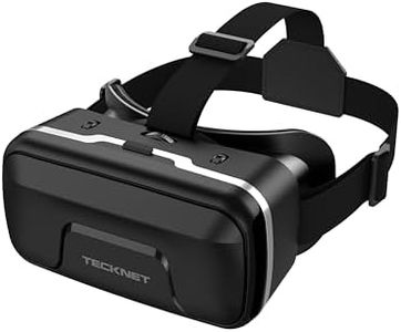 TECKNET VR Headset for Phone, Virtual Reality Headsets with HD 110°FOV Anti-Blue Light Lenses & Adjustable Gears, 3D VR Headset for Kids Compatible iPhone Samsung Android 4.7-7.2" （Black）