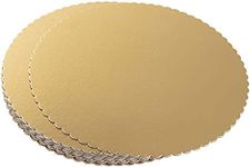 BIG BOX 5 Piece 10 Inch Cake Boards, Reusable Cake Circles Cake Base Cardboard, Round Cake Drum Board for Parties, Weddings and Birthday Cakes,Golden