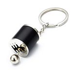 VIHM Metal Shifter Gear Keychain,6 Speed Shifter Keychain,Mini Car Gear Shift Stick Knob Keyring Manual Transmission Gearbox Key Chain Creative Car Key Fob Keychain Accessories (Black)