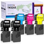BAISINE TK5240 Toner Compatible for Kyocera TK5240 TK-5240 Toner Cartridges for Kyocera Ecosys M5526cdw M5526cdwn P5026cdw P5026cdn (5 Pack, Black Cyan Magenta Yellow)