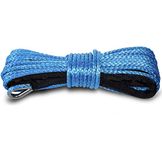 Synthetic Winch Rope String Line Cable 1/4" 50ft 7500LBs ATV UTV SUV Truck Boat Towing Synthetic Winch Recovery Rope(Blue)