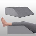 Frido Leg Elevation Wedge Pillow for Edema, Varicose Veins, Fracture | High Resilience Foam Cushion for Leg, Knee & Thigh Support | Back Pain & Swelling Relief | Lightweight (Slate Grey)