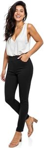 Womens Pants, Super Comfy Ultra Stretch with Elastic Waist Pull On Pants, Black Work Pants Perfect for Work, Travel, Office