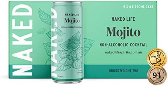 Naked Life Non-Alcoholic Mojito Cocktail- 24 Pack (6 x 4 x 250mls). Refreshing Non Alcoholic Drink, Low Calorie,99% Sugar Free,Australian Made with Distilled Botanicals. Non Alcoholic Beer Alternative