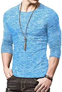 KUYIGO Mens Cool Dry Athletic Long Sleeve Baselayer Workout T-Shirt Tops Medium Blue
