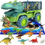 FUNSURE Dinosaur Truck Toy for Kids 3-7, Vehicle Carrier Car Toys with Dino Figures & Play Mat, Fun Toy Set Gifted for Boys and Girls, Exciting Adventures Await!