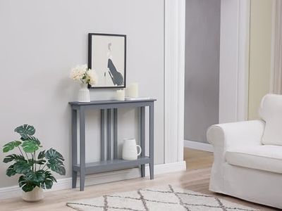 Kings Brand Furniture - Entryway Table - Narrow Console Table - Console Table with Storage - Hallway Decor - Wood Console Tables for Entryway - Narrow Console Sofa Side Table - Foyer - Grey