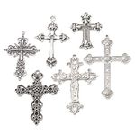 Enakshi Mixed Antique Silver Pendant Charms Jewelry Making Craft Cross 6pcs | Crafts | Beads & Jewelry Making | Charms & Pendants