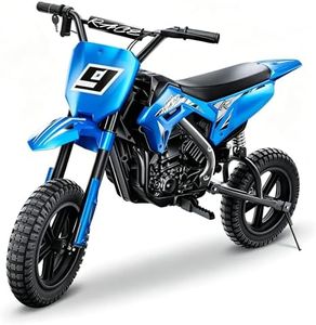 24V Kids Electric Dirt Bike,Kids Motorcycle,Electric Motorcycles for Kids with 12'' All-Terrain Tires, 250W Brushless Motors up to 11mph,Bluetooth, Gifts for Boys or Girls-Blue