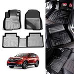 KUST 3D Floor Mats for Honda CR-V 2017 2018 2019 2020 2021 2022 CRV All Weather Floor Carpet Liner 2 Row Liner Set Black