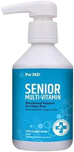 Pet MD Senior Multivitamin for Dogs & Cats - Liquid Vitamins for Senior Dogs - Calcium Cat Supplement - Vitamin, Minerals, & Glucosamine for Dogs - Multivitamins for Dogs - Cat Vitamins - 250 mL