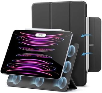 ESR for iPad Pro 12.9 Case (2022/2021/2020, 6th/5th/4th Gen), iPad Pro 12.9 Cover, Rebound Magnetic Case, Convenient Magnetic Attachment, Two-Way Stand, Full Pencil 2 Support, Auto Sleep/Wake, Black