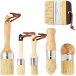 6 Pieces Chalk Paint Brush Set, Chalk Paint Brushes for Furniture, Wax Brush Boar Bristle for Home Decor