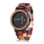 BOBO BIRD CP14-1 Mens Colorful Wooden Watch Wood Strap with Week & Date Display Quartz Watches Best Gift