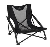 Cascade Mountain Tech Camp Chair, Alloy Steel, Black, Low Profile
