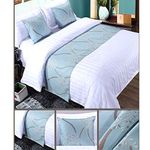 Twelve Bed Scarf Gift 2pcs Pillowcase, Rippling Bed Runner King Bedding Scarves Guesthouse Hotel Home Decor 50x240cm