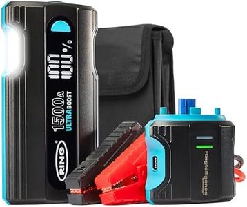 Ring Automotive ULTRABOOST 1500A Car Battery Jump Starter - Safely Starts Up to 6 Litre Petrol and 3 Litre Diesel Engines - Battery Booster with Jump Leads, Portable USB Powerbank and LED Torch