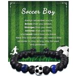 BOCHOI Soccer Football Adjustable Bracelet Gifts for Him and Soccer Fans Players Gifts for Son Grandson, Soccery Bracelet Gifts for Graduation