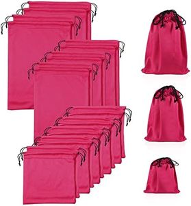 20 Pcs Toy Storage Bag Microfiber Drawstring Storage Bags Toys Organizer Microfiber Pouch Drawstring Bags for Woman Man Couples (3 Sizes), Pink