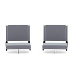 Flash Furniture Grandstand Portable Stadium Seats for Bleachers or Benches, Folding Padded Stadium Chairs with Handle, Pack of 2, 500 lb. Weight Capacity, Gray