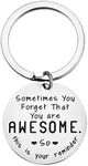 Funny Inspirational Gifts for Women Men - Sometimes You Forget You're Awesome Keychain for Best Friend Thank You Gifts Birthday Christmas Gift