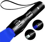 YZYOE Two-in-one Flashlight with White Light and Blue Light，Blue Flashlight Rechargeable，Outdoors Zoom Blood Light for Observation Flashlight ，2 Modes.