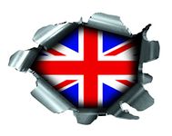 Speed Demons Pride Burst RIP Torn Tear Sticker Graphic SELF Adhesive for Any Surface Including LAPTOPS and Cars - Union Jack Flag