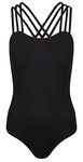 Women's Dance Leotard - Cotton | Triple Strap (Small (UK 8)) Black