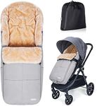 Orzbow Stroller Footmuff Universal | Faux Wool Baby Bunting Bag | Warm, Weather-proof, Adjustable Buckles | Winter Stroller Blanket Cover | Baby Sleeping Bag for Cold Weather Accessories, Light Gray