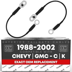 Tailgate Support Cable Straps, Left & Right - Compatible with 1988-2000 Chevrolet GMC C1500, C2500, C3500, C3500HD, K1500, K2500, K3500 - Metal 14-1/4" Long - OEM 15673251, 19244993, 89045648, 38529