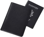 Habitoux Genuine Cow Leather Passport Holder Travel Wallet Card Holder - RFID Blocking Bifold Wallet for Men and Women