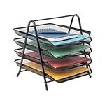 Mind Reader Network Collection, 4-Tier Paper Tray, File Storage, Desktop Organizer, Metal Mesh, Black