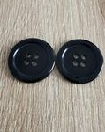 Extra Large Black Buttons: 50mm with 4-Hole Ridge Design - Smooth Round Finish Ideal for Sewing, Crafting, DIY Cards, Ornaments, and More (4)