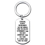 Cousin Gifts Dog Tag Key Chain Men Women Boy Girl Graduation New Year Gifts You are Braver Stronger Smarter Than You Think