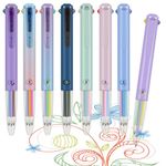 8PCS Multicolor Ballpoint Pens, 3-in-1 Colored Pens 0.5mm, Retractable Smooth Writing Nurse Pens, Color Changing gel Pen, Multi colored Pen in One for Left Handed Journaling Taking Note Work (8PCS)