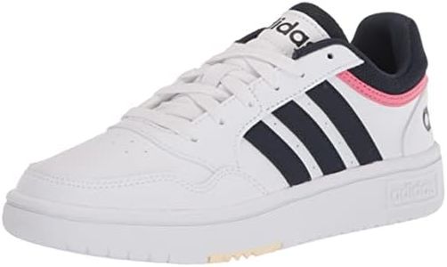 adidas Women's Hoops 3.0 Basketball Shoe, White/Legend Ink/Rose Tone, 9