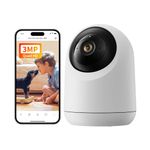 SwitchBot Security Indoor Camera 2K - Pan/Tilt Cam 3MP for Baby Pet Monitor, 2.4G Wi-Fi Plug-in, Night Vision, 2 Way Audio, 360 Motion Tracking, Privacy Mode, Works with Alexa, Cloud & SD Storage 256G