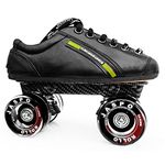 jaspo Unisex Pro Hyper Quad Outdoor Wheel Shoe Skates (9 Uk(Foot Length 28 Cms), Black)