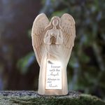 Solar Angel Statue for Cemetery - In Loving Memory Ornament - Outdoor Indoor Praying Angel Figurines for Loss of Loved Ones - Gifts for Passed Loved Ones - Light Up Memorial Gifts - In Remembrance