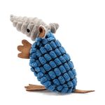 Hollypet Fluffy Dog Toys - Squeaky Plush Dog Toys for All Breeds, Stuffed Toys for Small Medium Large Dogs, Cute Animal-Big Armadillo Toys, Puppy Chew Toy with Clean Teeth| Blue Small