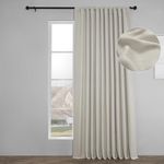 HPD Half Price Drapes Faux Linen Room Darkening Curtains - 84 Inches Long Extra Wide Luxury Linen Curtains for Bedroom & Living Room (1 Panel), 100W X 84L, Birch