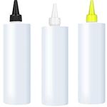 Squeeze Bottles Plastic Squeezy Condiment Bottle 500ml Writer Bottle Pigment Squeezing Bottle Reusable Squeeze Containers with Screw on Cap for Cooking Painting 3Pcs