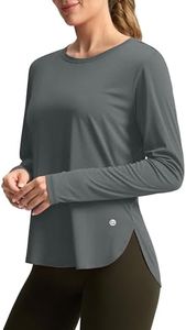 Women's Sun Shirts UPF 50+ Long Sleeve UV Protection Shirt Lightweight Quick Dry Workout Hiking Tops for Women(Heather Grey,M)