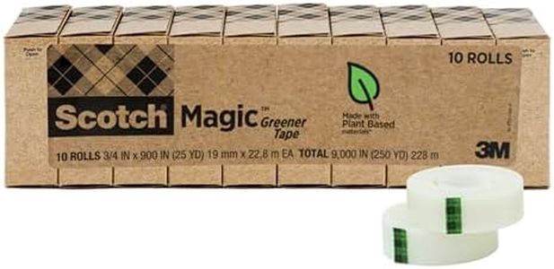 Scotch Magic Greener Tape, 3/4 x 900 Inches, Boxed, 10 Rolls (812-10P)