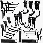 KIITLY | 20 Pack Slatwall Hooks and Hangers - Multi Sizes and Heavy Duty Slat Wall Board Accessories and 3 Adjustable Straps for Garage, Hanging, Display, Storage, and Organization