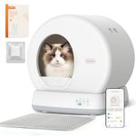 MeoWant Self Cleaning Cat Litter Tray, Integrated Safety Protection Automatic Cat Litter Tray for Multiple Cats, Extra Large/Odor Removal/APP Control Smart Robot Tray with Mat & Liner