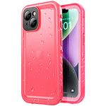 SPORTLINK for iPhone 14 Waterproof Case - Shockproof Heavy Duty Front and Back Cover with [Built in Screen/Camera Protector] 360 Full Body Protective [Dustproof][IP68 Underwater]-6.1" Pink