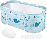 STARBRILLIANT Foldable Bathtub with Aluminum Alloy Support Rod，Ideal for Hot Bath Ice Bath，Comfortable and Convenient
