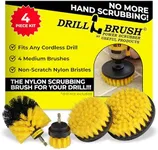 Nylon Drill Brush Attachment Set for Bathroom Cleaning - Power Scrubber Brush Kit for Bathtub, Shower, Tile, and Grout - All-Purpose Household Cleaning Brushes for Drill - Electric Grout Cleaner Kit